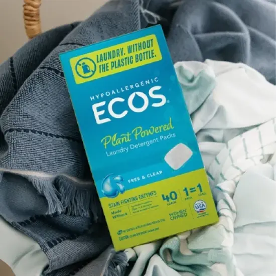 ECOS Plastic-Free Laundry Detergent Packs - Free & Clear - 17.98oz/40pk image {2}