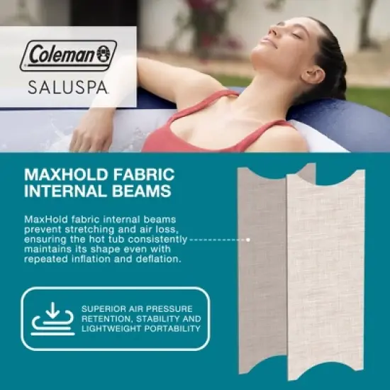 SaluSpa Hawaii Smart AirJet Inflatable Hot Tub Spa with App Control, 140 Jets, Heater, Filter, Portable Hot Tub for 4 Adults, Includes Cover & Pump image {4}