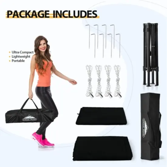 EAGLE PEAK 4x4 Pop Up Canopy, Flex Ultra Compact Portable Privacy Changing Room Photoshoots image {9}