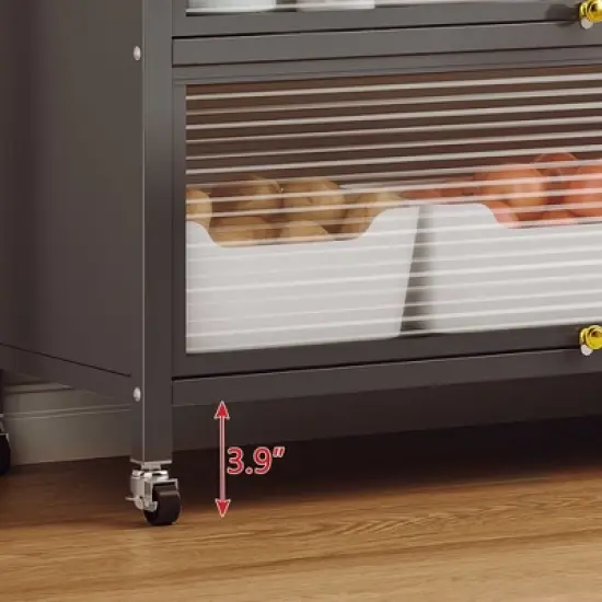 Bella Depot Metal Kitchen Pantry Cabinet with Storage Shelves ang Glass Doors image {5}