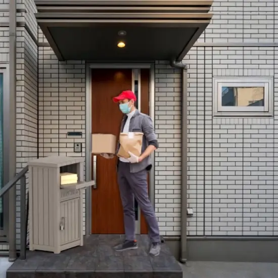 SEVOBAL Deck Boxes 48 Gallon Package Delivery Boxes, Lockable Outdoor Storage Box, Large Package Delivery Waterproof Deck Box, Gray, 44.1"*24.2"*18.6" image {3}