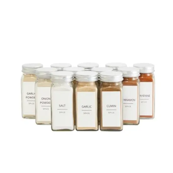 Talented Kitchen 140 Spice Labels Stickers, Preprinted White Minimalist Spice Jar Labels for Herbs Seasonings, Kitchen Spice Rack Pantry Organization image {6}