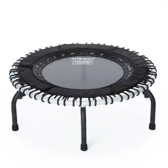 JumpSport 250 Durable Lightweight 35.5-Inch Cardio Workout Home Gym Fitness Mini Trampoline with Premium Bungees and Workout DVD, Pearl White image {2}