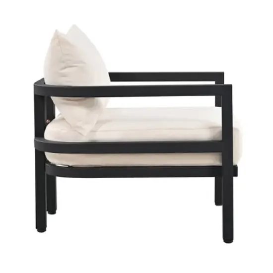 4-Piece Outdoor 5-Seater Steel Cnversation Sofa Set with Coffee Table, Waterproof, Anti-rust and Anti-UV image {6}