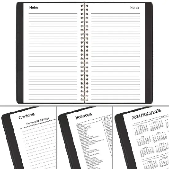 Cambridge Hometown 2024-25 Weekly/Monthly Planner 8.375"x9.375" Black: Twin-Wire Binding, Acid-Free Paper, Adult Agenda image {1}