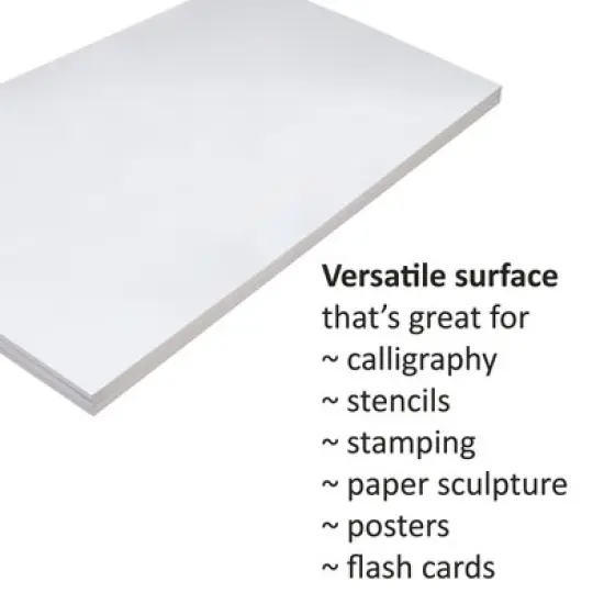 Pacon&reg; Medium Weight Tagboard, White, 9" x 12", 100 Sheets Per Pack, 3 Packs image {2}