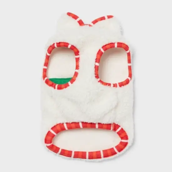 Faux Shearling Zipper with Trim Fleece Dog Vest - Wondershop&trade; Cream image {2}