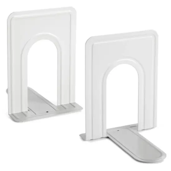 Juvale 12 Pack Metal Bookends for Shelves, Heavy Duty White Book Stoppers for Library, Living Room, or Office (5x6.6x 5.8 in) image {7}