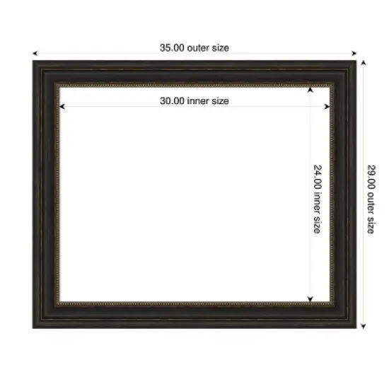 Amanti Art Accent Bronze Framed Dry Erase Magnetic Board 35 x 29 in. image {4}