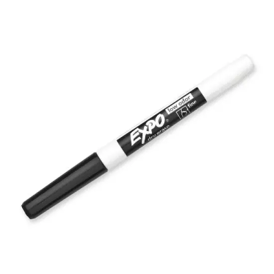Expo 36ct Lo Odor Fine Point Markers Black: Thin Black Dry Erase, Art & Office, 6+ Years, 36 Pack image {4}