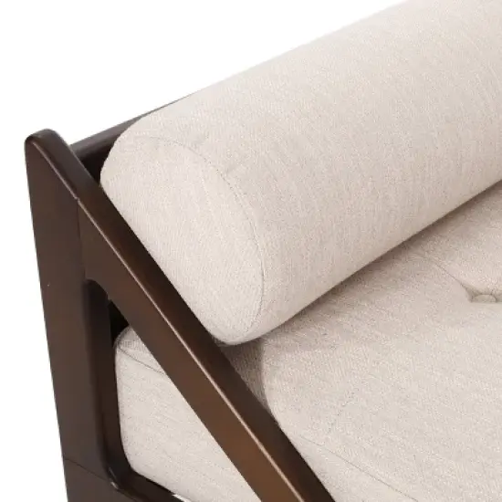 Rayle Contemporary Tufted Chaise Lounge with Rolled Accent Pillows - Christopher Knight Home image {7}