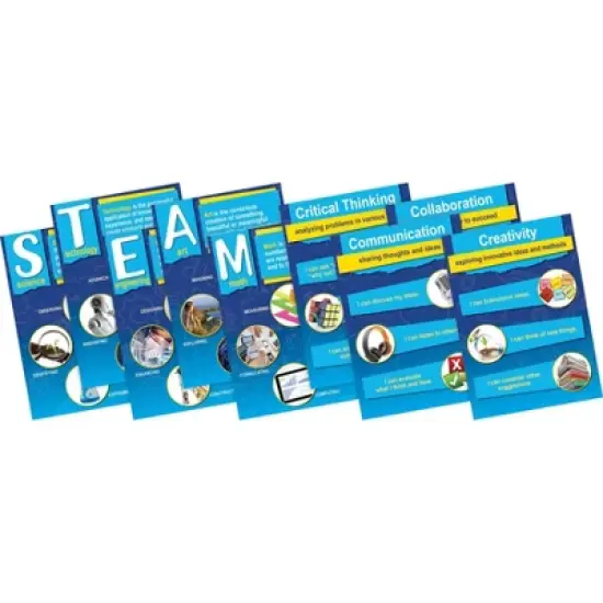 Barker Creek 9pc Stem per Steam Poster Set with 21St Century 4 C Skills image {1}
