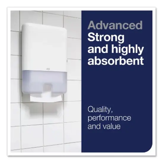 Tork Advanced Multifold Hand Towel, 1-Ply, 9 x 9.5, White, 250/Pack, 16 Packs/Carton image {5}
