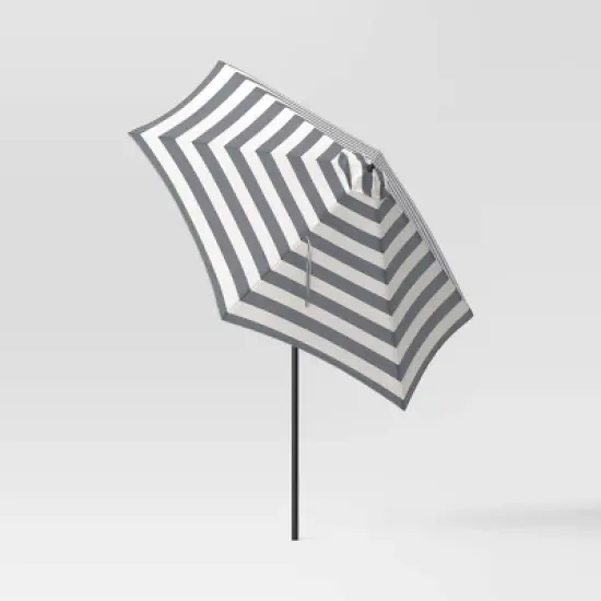 9' Round Cabana Stripe Outdoor Patio Market Umbrella with Black Pole - Threshold&trade; image {2}