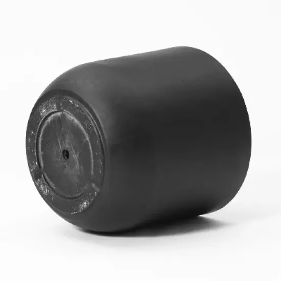 LuxenHome 14.6-Inch Round Smooth Finish Black MgO Planter image {3}