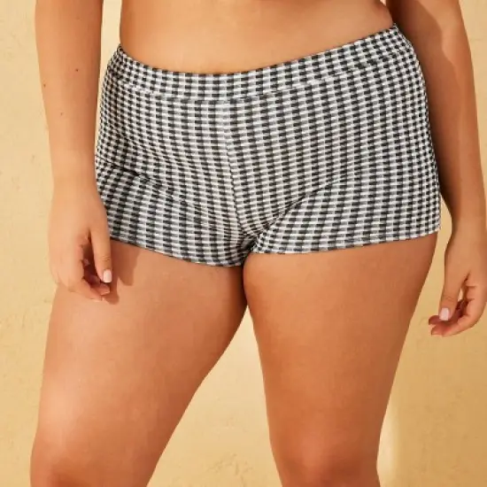 Women's Sparkle Gingham Texture High-Rise Shortie Swim Bottom - Wild Fable&trade; image {3}
