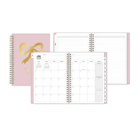 Blue Sky 5.875"x8.625" 2025-2026 Weekly/Monthly Wirebound Planner Printed Keke Pink Bow image {3}