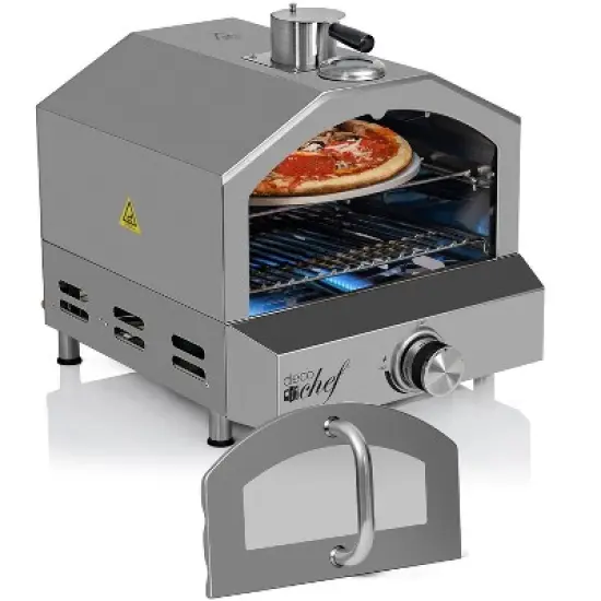 Deco Chef 2-in-1 Propane Gas Pizza Oven & Grill, Portable, with Pizza Stone, Peel, Rack image {11}
