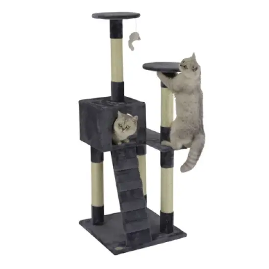Go Pet Club 52" Classic Cat Tree Condo with Sisal Covered Posts  F56 image {4}