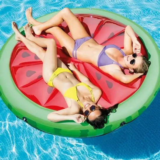Intex Giant Inflatable 72 Inch Watermelon Island Swimming Pool Raft | 56283EP image {1}