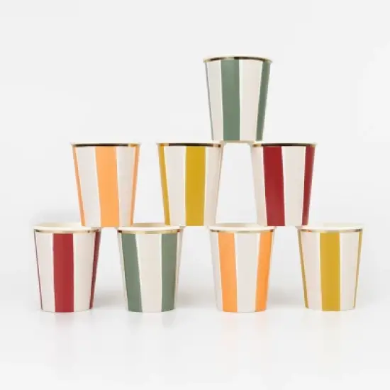 Meri Meri Fall Stripe Cups (Pack of 8) image {3}