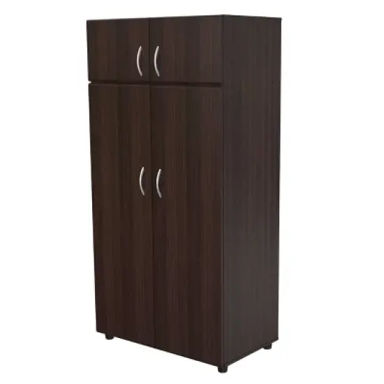4 Door Wardrobe/Armoire Espresso - Inval image {7}