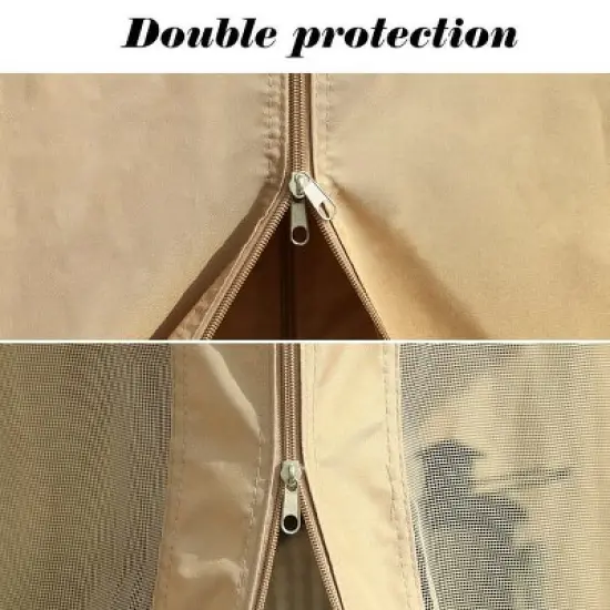 Aoodor 10'x 13 in Gazebo Polycarbonate Hardtop Roof, Aluminum Frame with Mosquito and Curtain, Blue image {5}