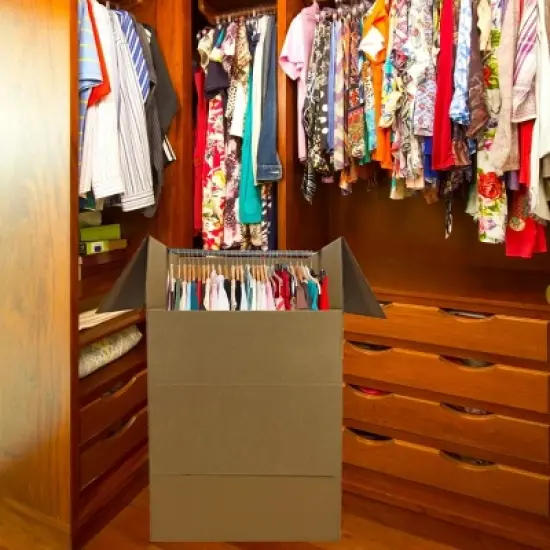 UBMOVE Shorty Wardrobe Moving Box (2 Piece) 20" x 20" x 34" image {7}