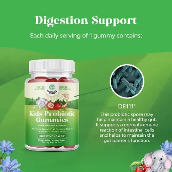 Immune Booster Kids Probiotic Gummies, Bacillus Subtilis Probiotic for Kids, Constipation Relief & Digestive Health, Nature's Craft, 30ct image {4}
