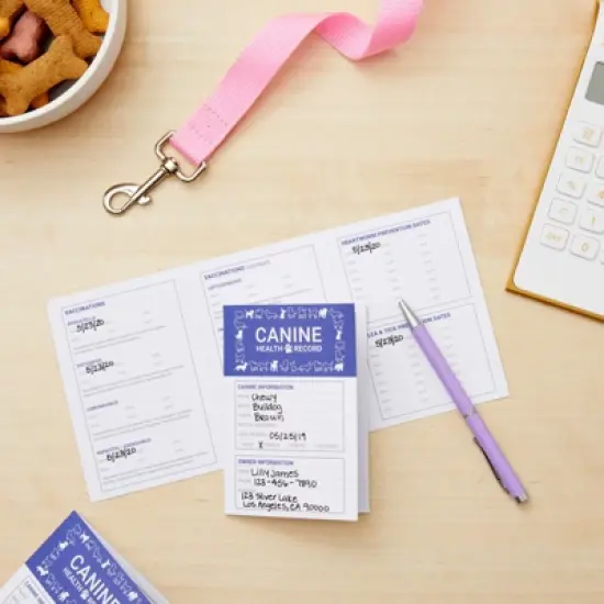 Juvale 24 Pack Puppy Vaccination Record Card, Dog Vaccine and Canine Health Booklets, 5 x 3.5 In image {1}