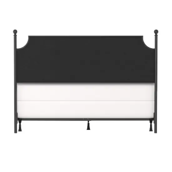 McArthur Metal and Upholstered Bed Matte Black/Gray Fabric - Hillsdale Furniture image {6}