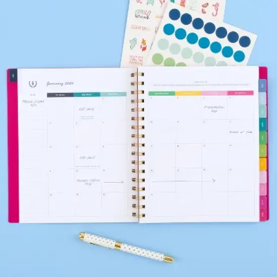 Emily Ley 2024 Planner 8.875"x7.875" Weekly/Monthly Solid Pink image {2}