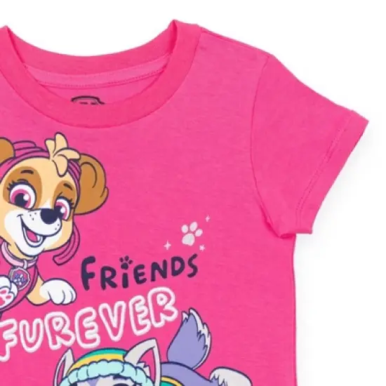 Nickelodeon Paw Patrol Chase Rubble Skye Everest Marshall 2 Pack Graphic T-Shirts Navy Blue / Pink  image {4}