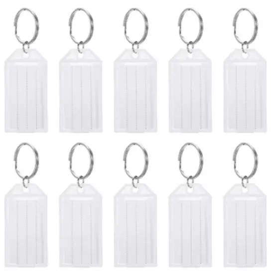 Unique Bargains Plastic Key Tag with Split Ring Labels Window for Luggage Hotel image {6}
