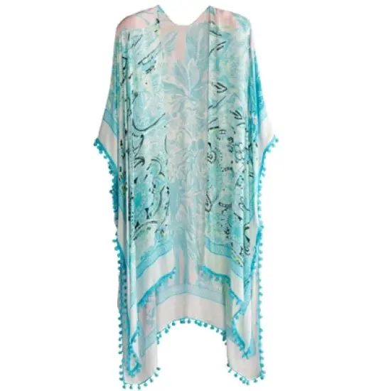 Shiraleah Blue Tropical Print Cover Up image {2}