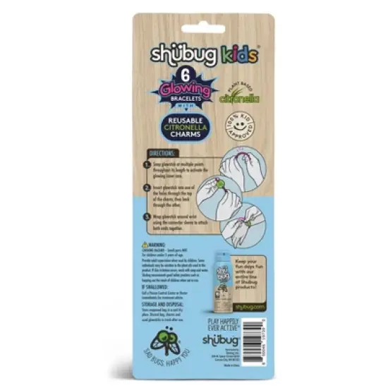 Shubug 6pk Kids Citronella Glow Bracelets image {3}