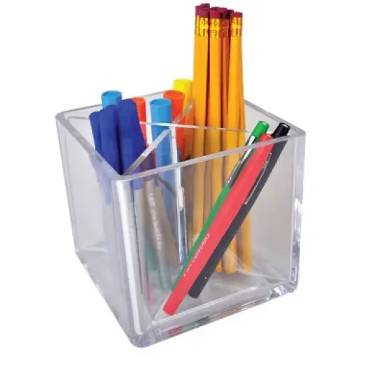 Azar Displays Cube Pencil Holder with Divider 5"W x 5"D x 5"H image {3}