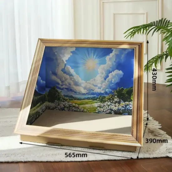 FairyLand&trade; - Oil Painting Cat Scratcher Bed &ndash; Cardboard Cat Scratching Lounge with Artistic Frame Design, Sturdy Corrugated Board, Cat Furniture image {5}