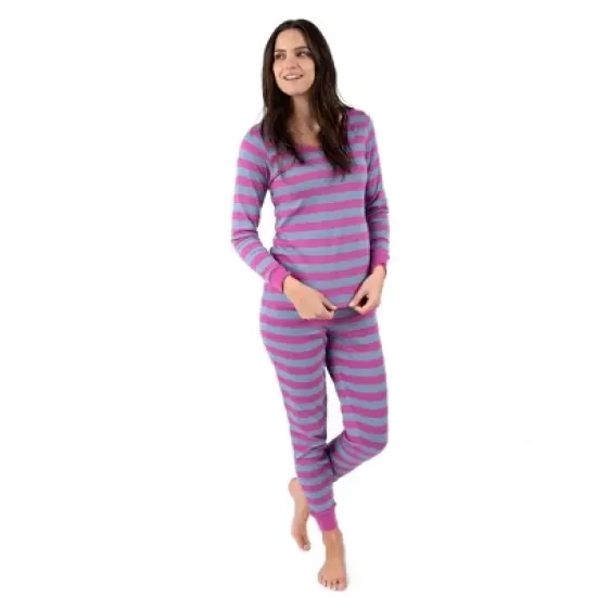 Leveret Womens Two Piece Cotton Striped Pajamas image {7}