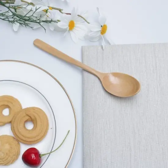 Unique Bargains Kitchen Wooden Soup Spoons for Eating Mixing Stirring Cooking 7.1" Long 1 Pc image {4}