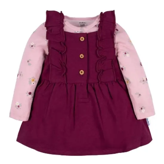 Gerber Baby and Toddler Girls' Jumper & Top Set, 2-Piece image {8}