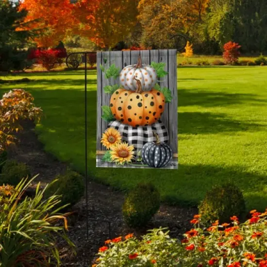 Briarwood Lane Fall Garden Flag 12x18 For Outdoor Patterned Pumpkin Stack For Fall Garden Flag Flags For Outside image {3}