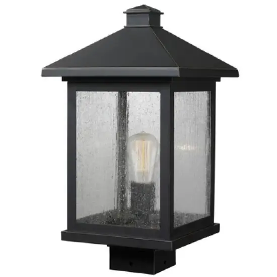 Portland Outdoor Glass Light Fixture - 9.5" Wide, 17" Tall, Dimmable, Wet Rated, 1 Bulb image {2}