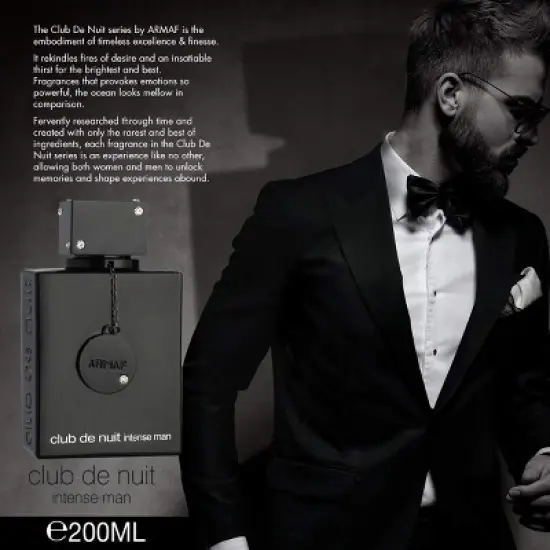 Armaf Club De Nuit Intense Man Eau de Parfum Spray for Men, Long Lasting Woody Spicy Cologne, 6.8 fl oz image {3}
