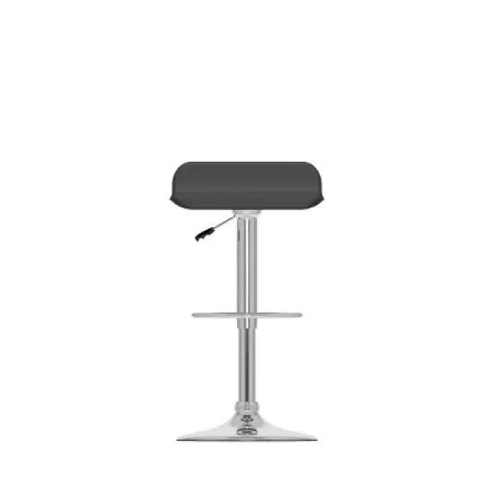 Set of 2 Adjustable Curved Leatherette Barstool - Corliving image {1}