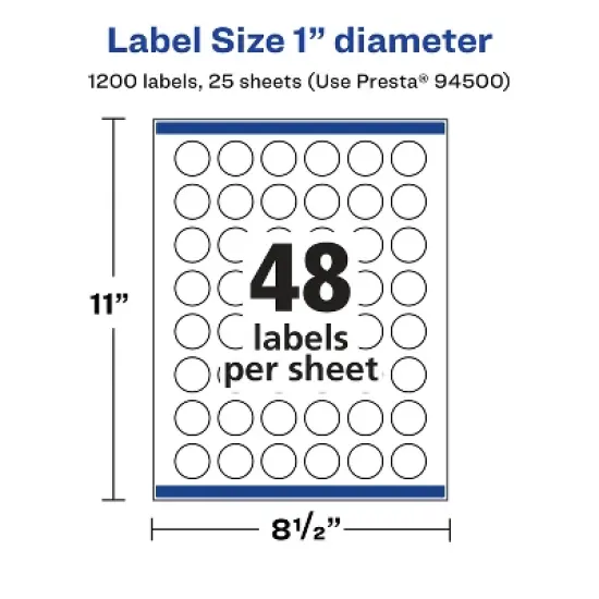 Avery Glossy Clear Round Labels with Sure Feed, 1" diameter image {4}