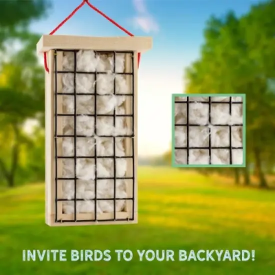 Uncle Dunkels Wooden Bird Nest Material Holder; Rustic Handmade Bird Nest Material Dispenser image {5}