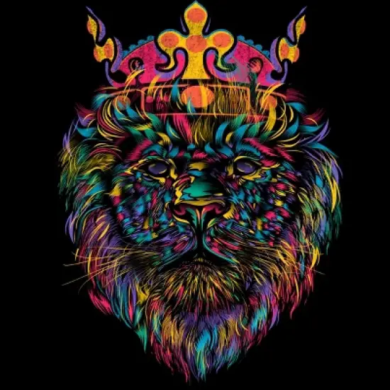 Junior's Design By Humans Bright Like A King Lion By DBHOriginals T-Shirt image {1}