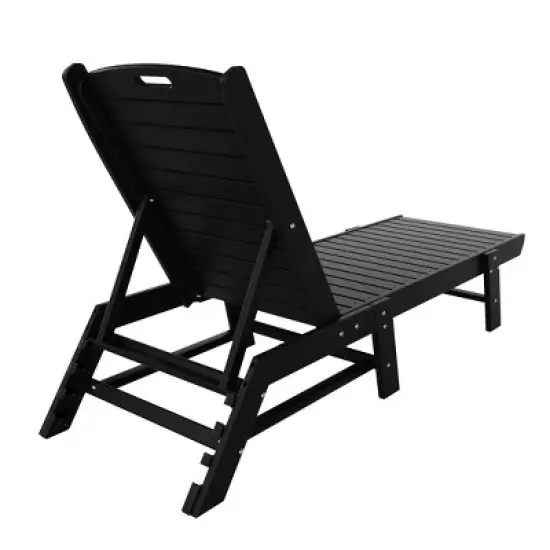 WestinTrends Poly Reclining Outdoor Patio Chaise Lounge Chair Adjustable (Set of 2) image {4}