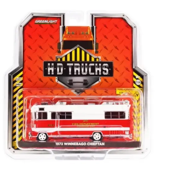 1973 Winnebago Chieftain White & Red "Joliet Fire Dept Command Unit" (Illinois) H.D. Trucks 1/64 Diecast Model Car by Greenlight image {2}